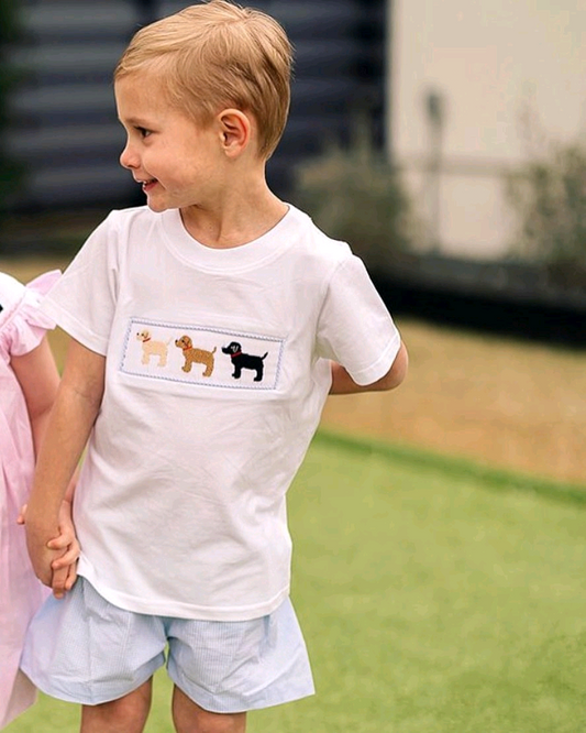 Cute puppy dog toddle baby boy summer outfit preorder