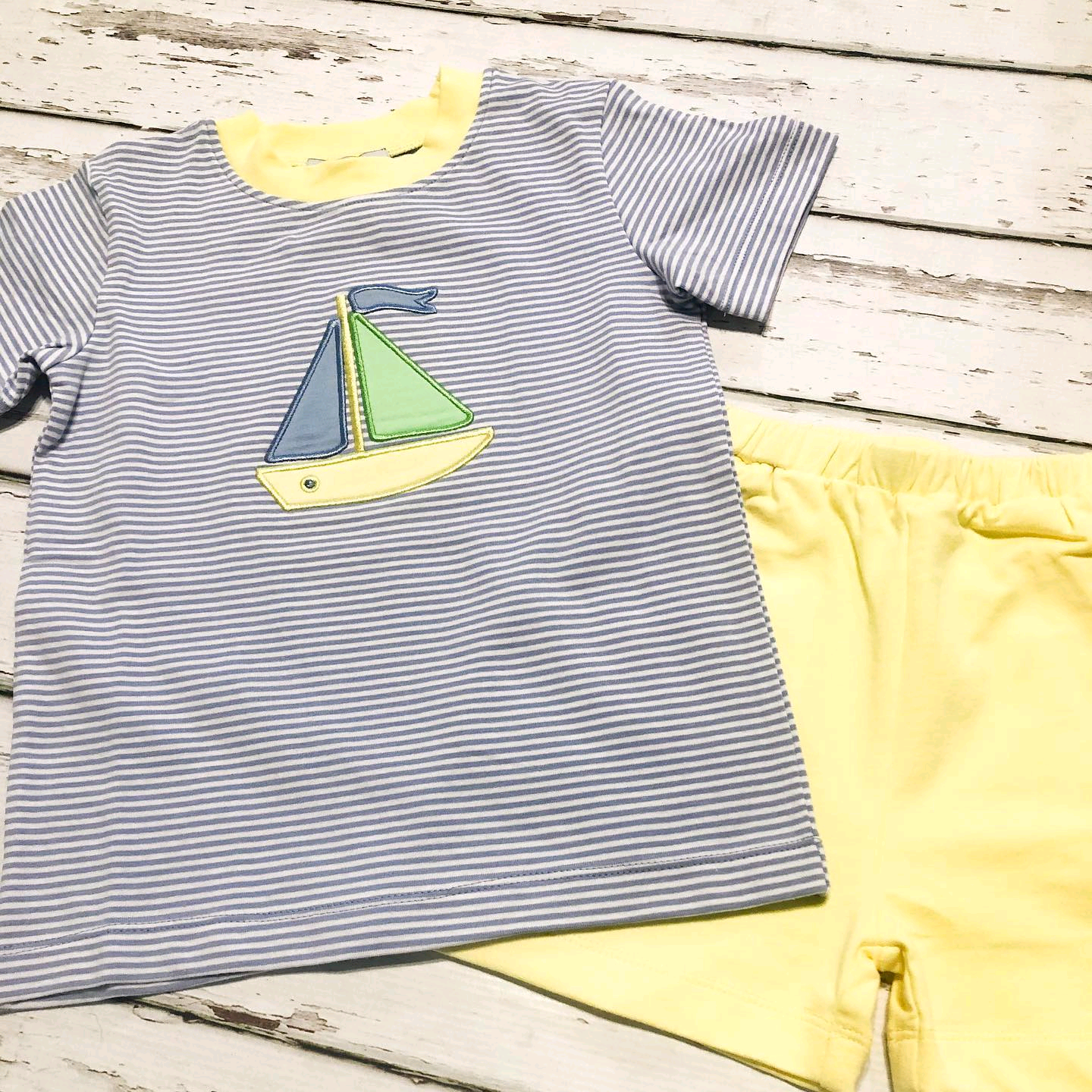 Baby boy sailboat summer outfit preorder