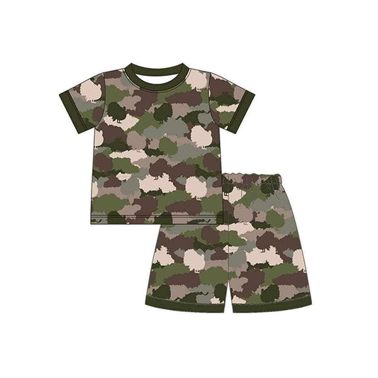 Baby boy gone hunting camo turkey design outfit preorder