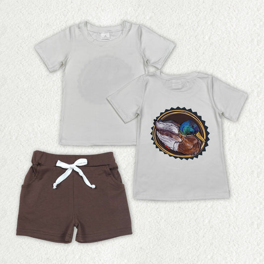 baby boy mallard duck top brown shorts summer outfit