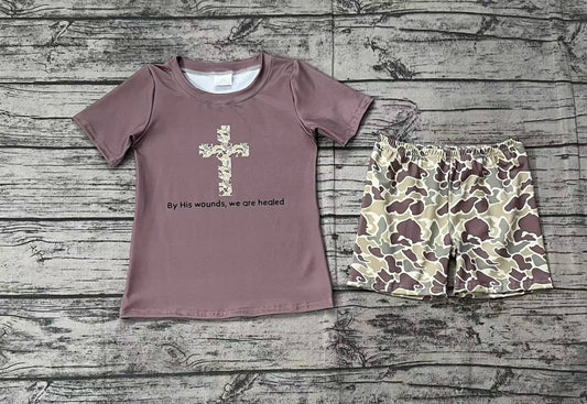 Easter cross top camo shorts matching outfit preorder