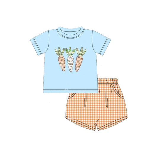 Easter carrot top plaid shorts matching outfit preorder