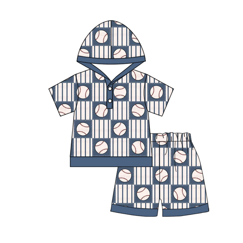 Baseball design baby boy summer outfit preorder