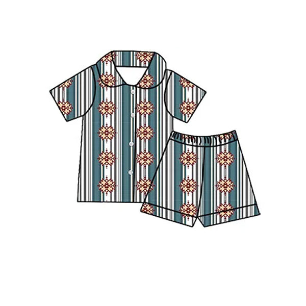 Western cowboy aztec summer pajama set outfit preorder