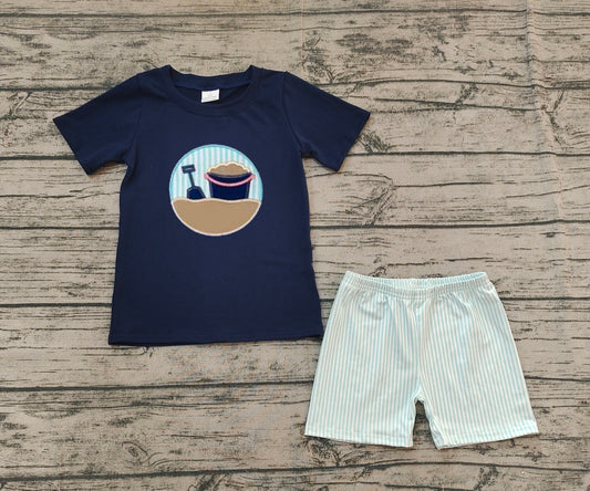 Baby boy embroidery design summer beach outfit preorder