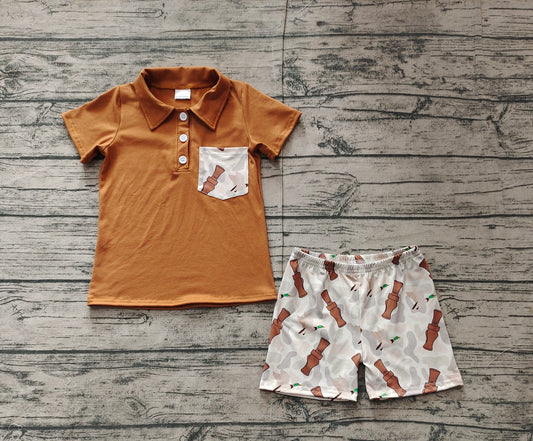 Duck call design baby boy summer outfit preorder