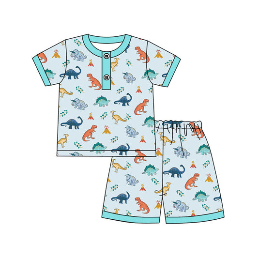 Baby boy colorful dinosaur shorts summer outfit preorder