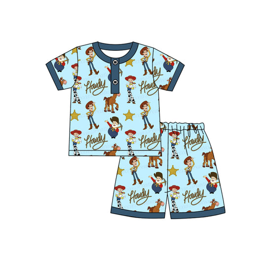 Baby boy cartoon story western short sleeve outfit preorder