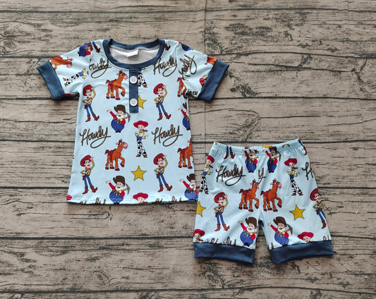 Baby boy cartoon story western short sleeve outfit preorder