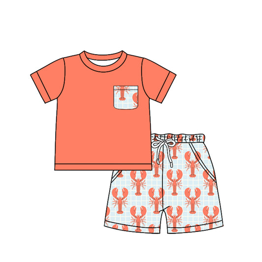 Baby boy crawfish summer outfit preorder