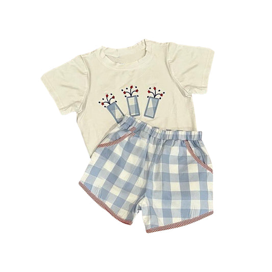 Baby boy July 4th top matching shorts summer outfit preorder