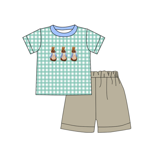 Easter bunny blue plaid top matching shirts outfit preorder