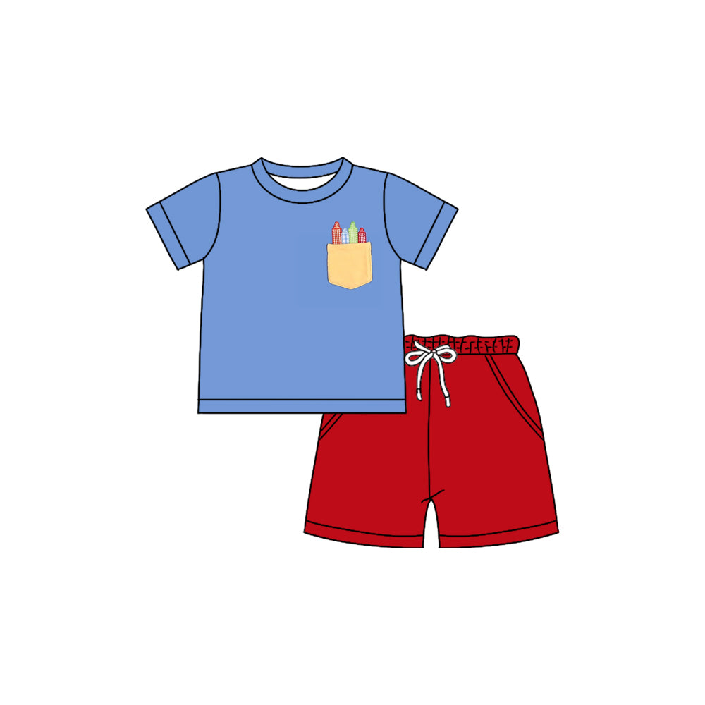 Toddle baby boy back to school pencil design outfit preorder