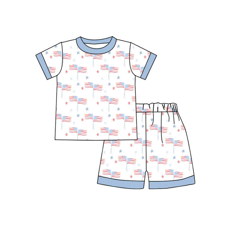 Baby boy America flag July 4th summer outfit preorder