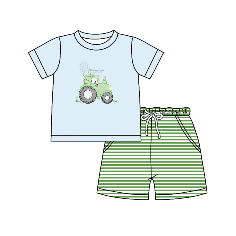 Toddle baby boy farm tractor summer outfit preorder
