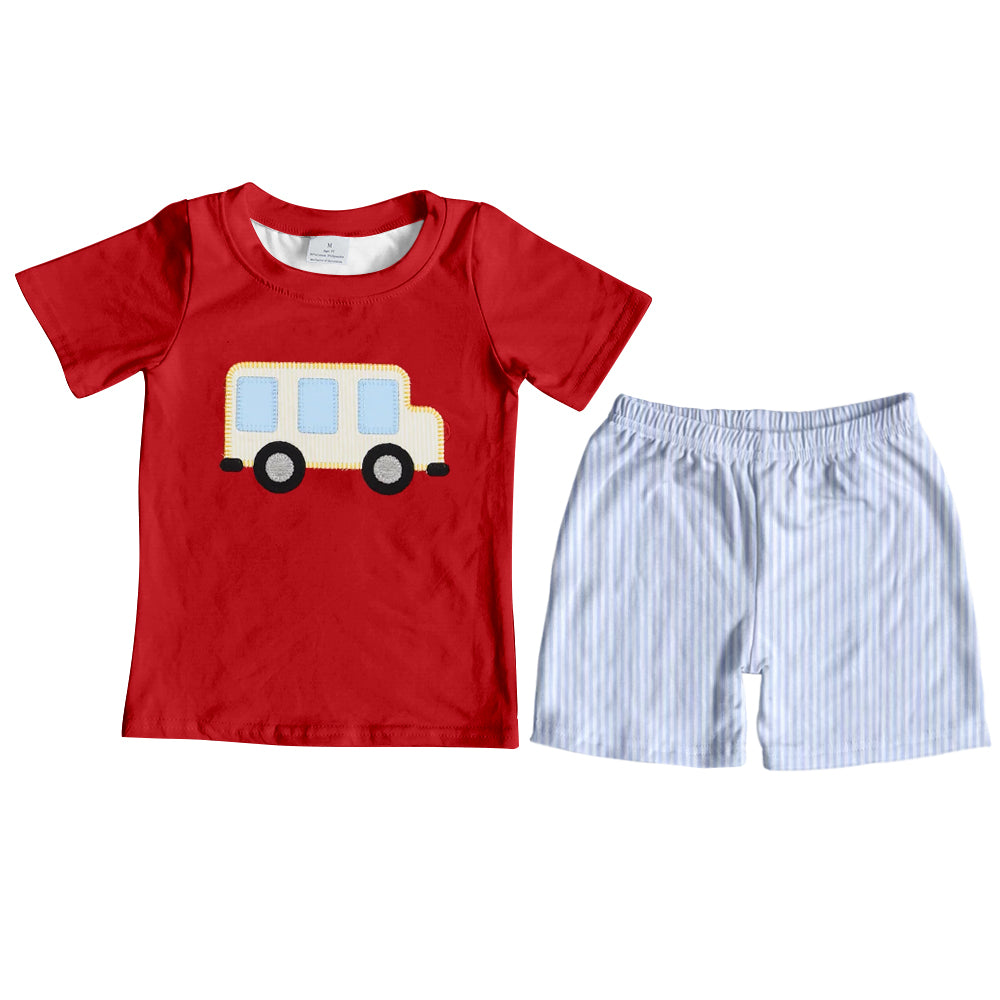 Infant baby boy car top matching shorts outfit preorder