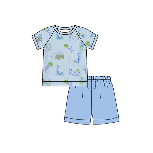Baby boy tiger elephant animal summer outfit preorder