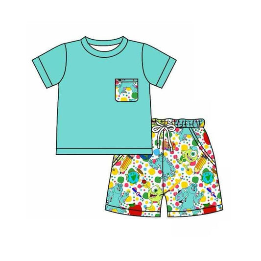 Baby boy back  to school pencil cartoon outfit preorder