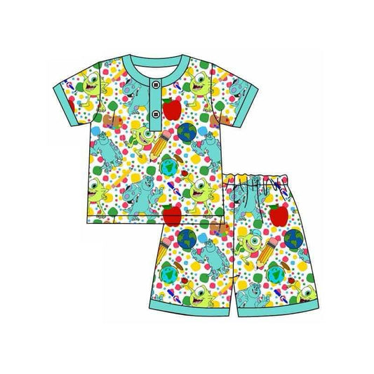 Baby boy back  to school pencil cartoon outfit preorder
