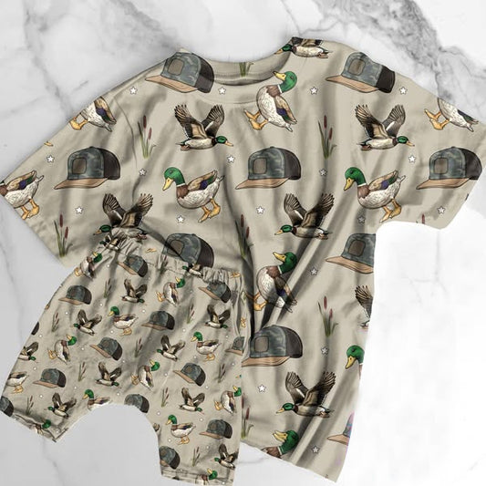 Baby boy mallard duck hunting season summer outfit preorder