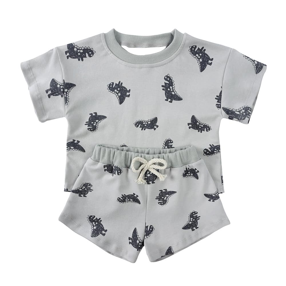 Hot sale baby boy dinosaur summer outfit preorder