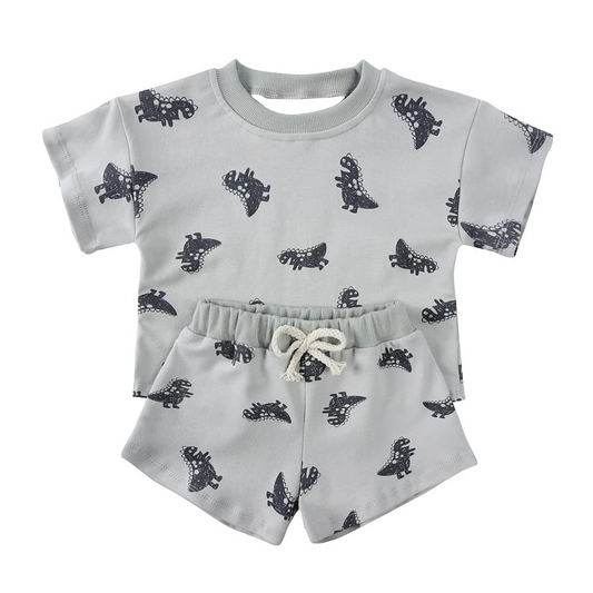 Hot sale baby boy dinosaur summer outfit preorder
