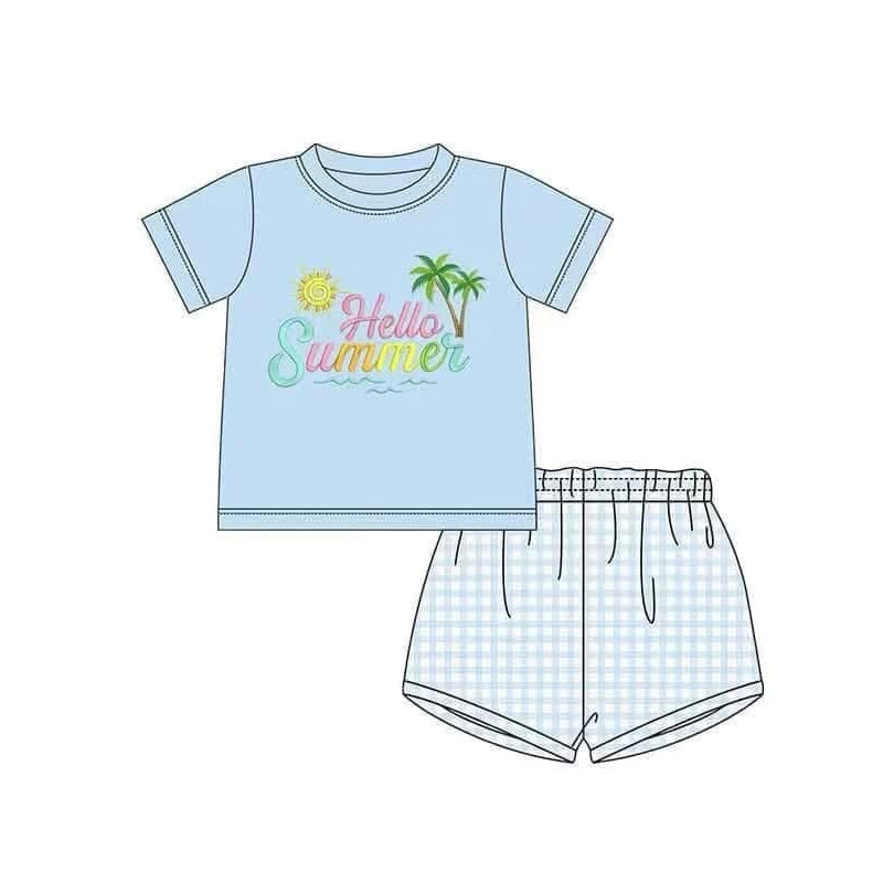 hello summer baby boy beach vacation outfit preorder