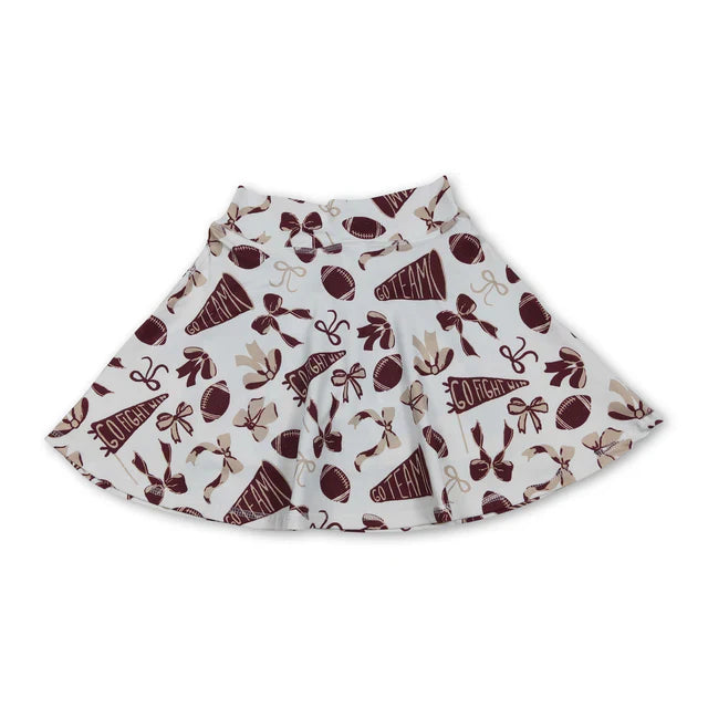 Blue football cheer design girls yoga skort