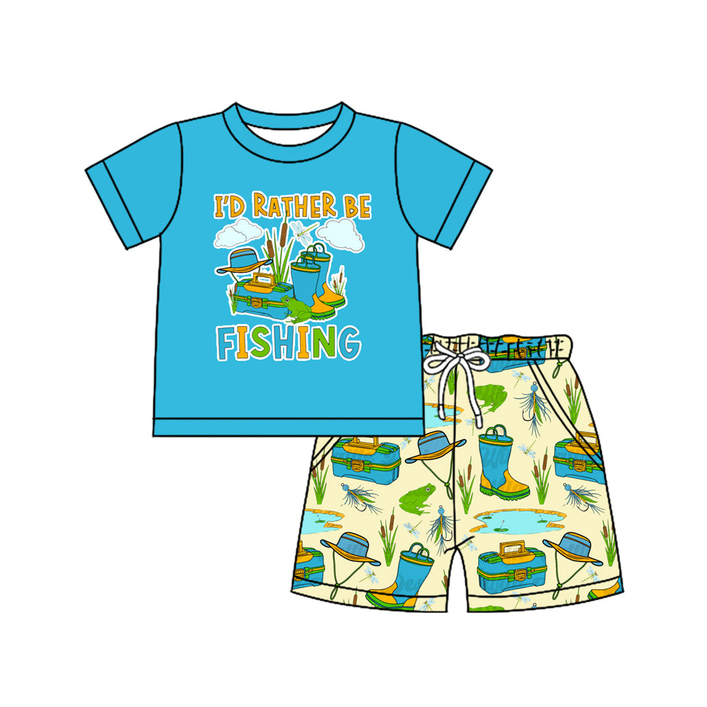 Toddle baby boy fishing design summer outfit preorder