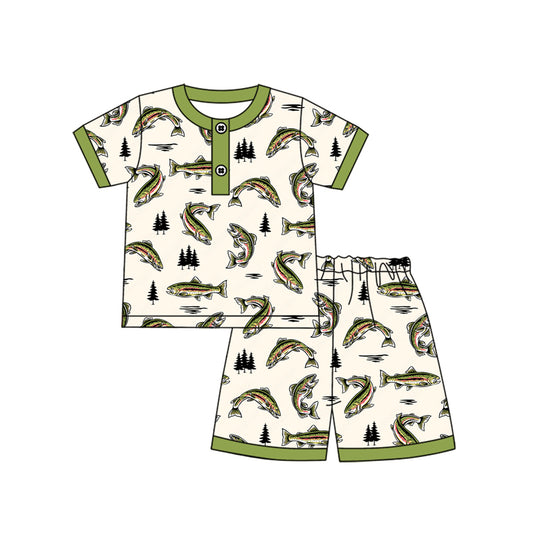 Baby boy fishing design summer outfit preorder