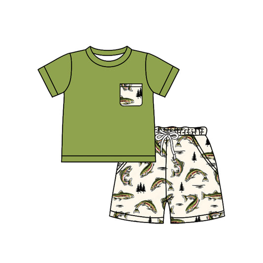 Baby boy fishing style summer outfit preorder
