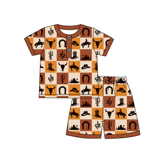 Baby boy western design summer pajama set preorder