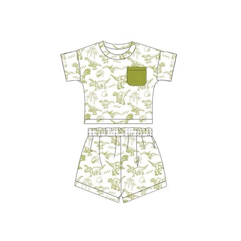 Toddle boy kids dinosaur summer short set  preorder
