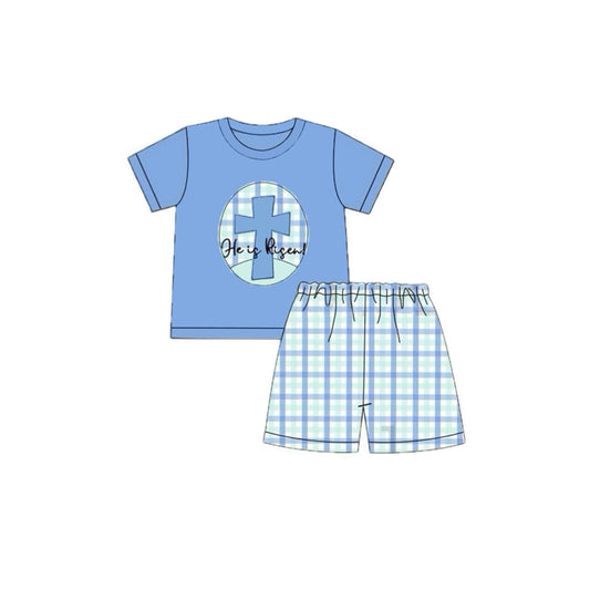 Easter he is risen design kids boys outfit preorder