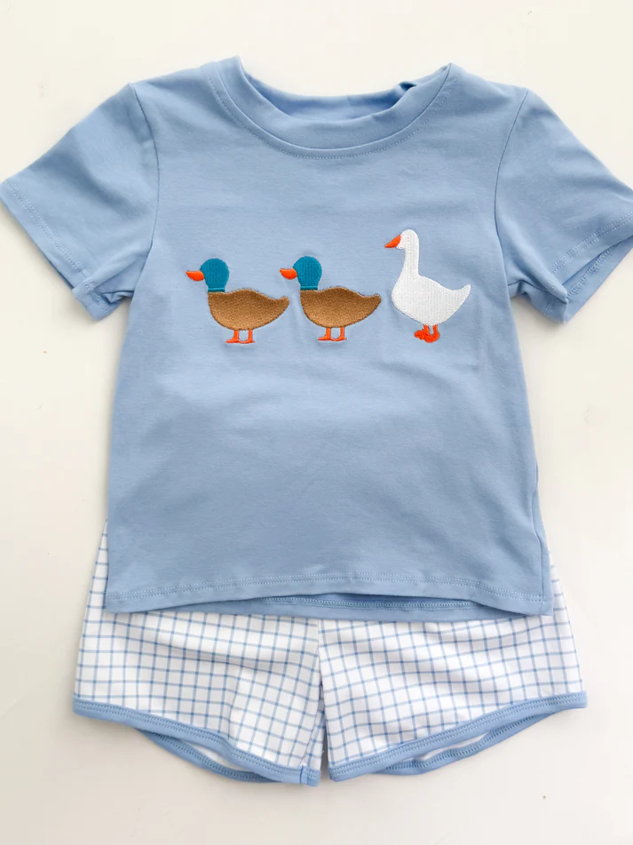 Duck goose design kids boys summer outfit preorder