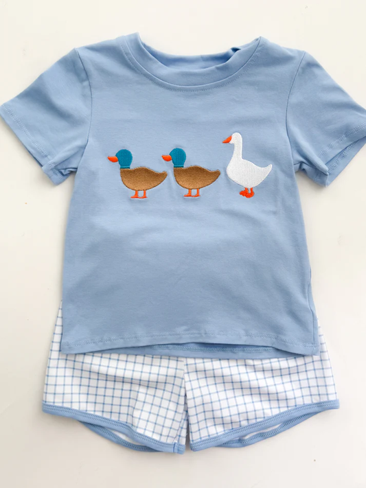 Duck goose design kids boys summer outfit preorder