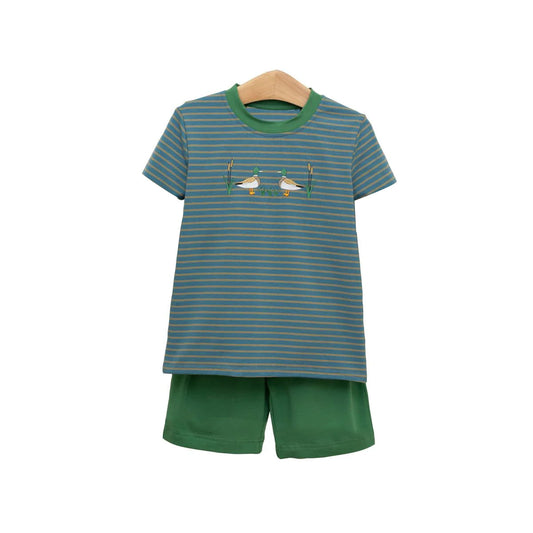 Mallard duck design kids girls summer outfit preorder