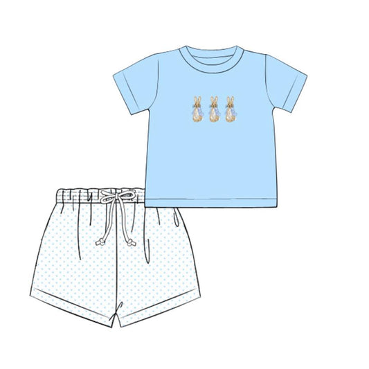 Easter bunny shirt polka dots shorts boy summer outfit preorder