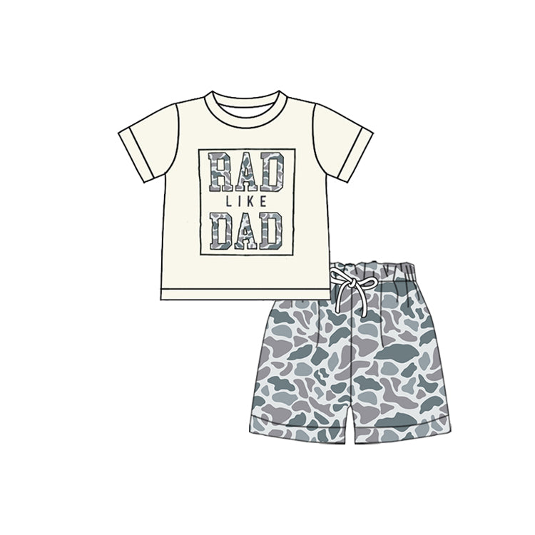 Rad like dad shirt camo shorts boys clothes preorder