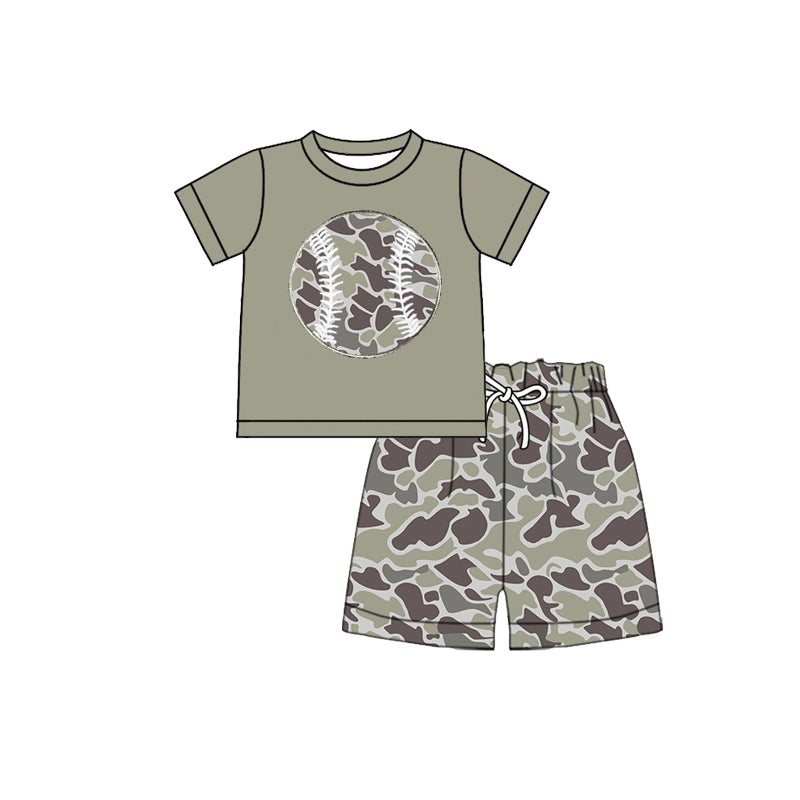 Camo shirt matching shorts boys summer outfit preorder