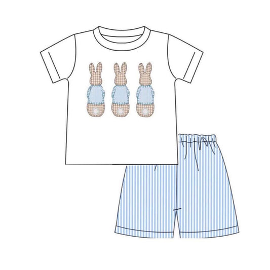 Easter bunny shirt matching shorts boy outfit preorder