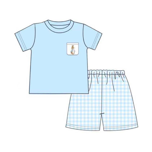 Easter bunny shirt matching shorts boy outfit preorder