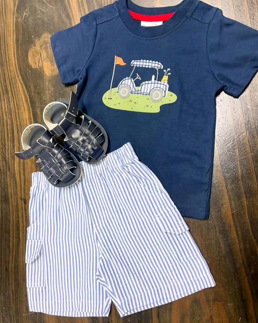 Golf shirt matching shorts boys outfit preorder