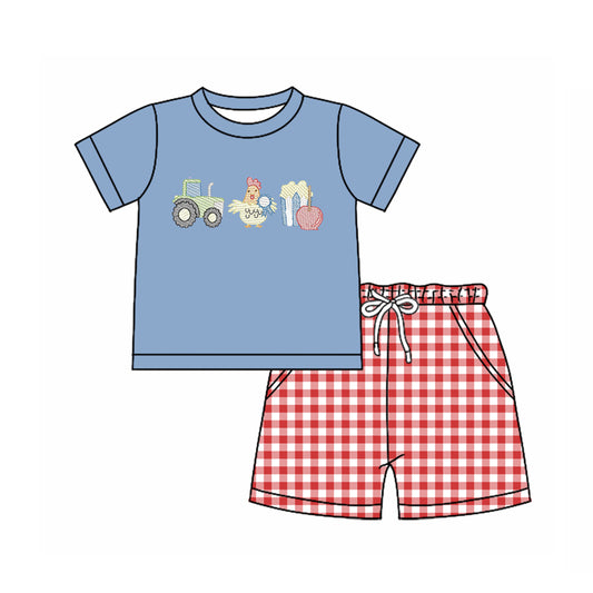 Farm chicken shirt matching shorts boys outfit preorder