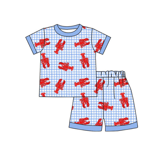 Crawfish design top matching shorts boy summer outfit preorder