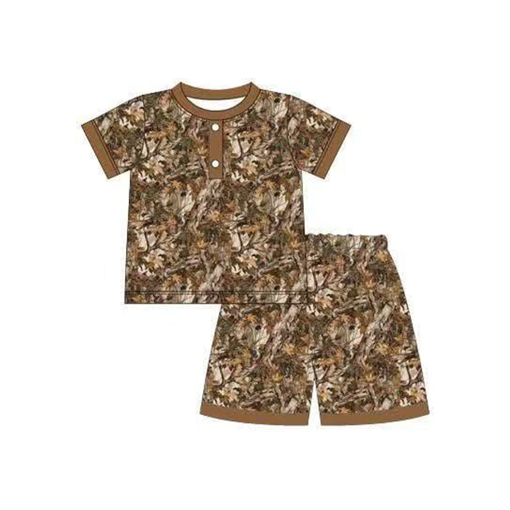 Hunting season camo top matching shorts boys summer outfit preorder