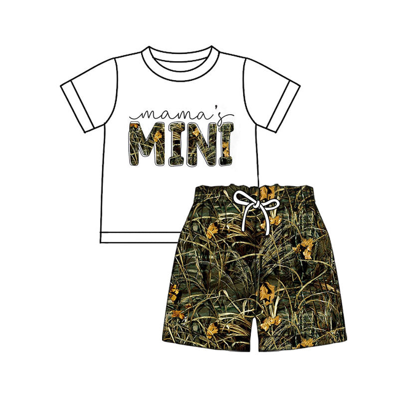 Mamas mini top matching camo shorts boys summer outfit preorder