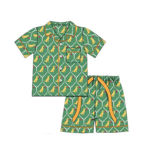 Cute dog top matching shorts boy summer outfit preorder