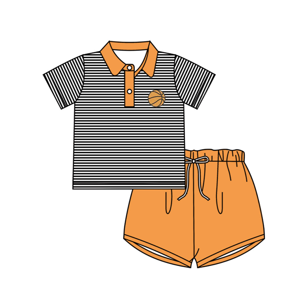 Basket polo top matching shorts boys summer outfit preorder