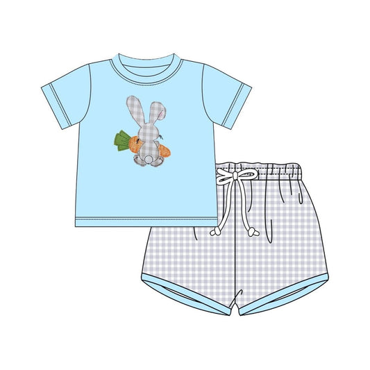 Easter bunny top matching shorts boys summer outfit preorder
